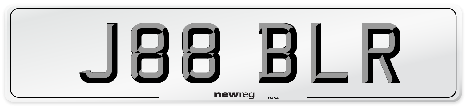 J88 BLR Number Plate from New Reg